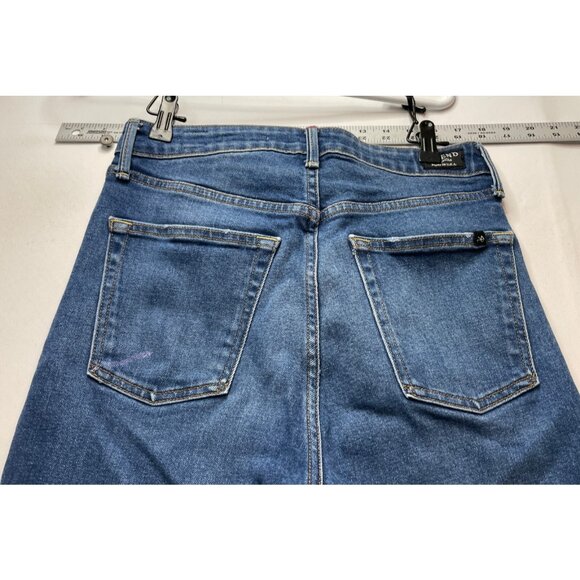 Noend Denim jeans womens 29 28 x 28 slim button fly high rise made USA blue work - Picture 4 of 16